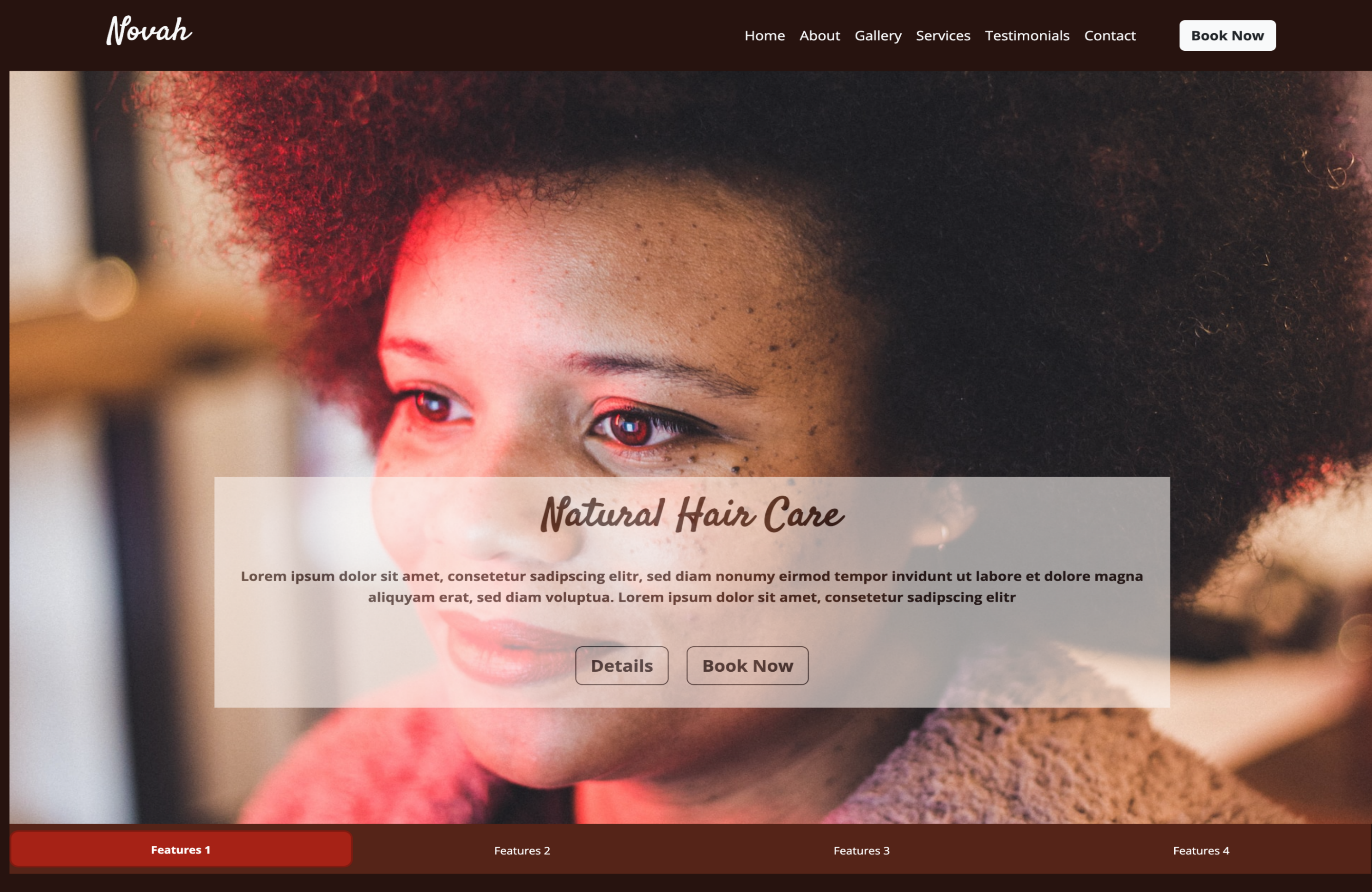 Novah Beauty Salon Landing Page